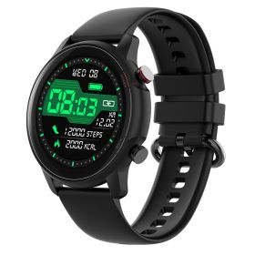 Smart Watch Fitness Tracker for Men Women 1.32in IP68 Waterproof Full Touch Sport Bracelet with Heart Rate Blood Pressure Sleep Monitor (Color: Black, size: One size)