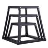 Plyometric Jump Boxes, 12/18/24 Inch Plyo Box, Platform and Jumping Agility Box, Anti-Slip Fitness Exercise Step Up Box Set for Home Gym Training